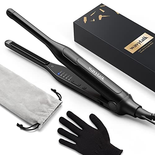 Wavytalk 3/10 Mini Flat Iron for Short Hair and Bangs with Anti-Pinch Design