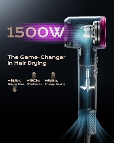 High-Speed 160k RPM Brushless Motor Negative ION Hair Dryer with HD Display