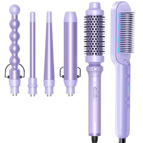WavyTalk 5-in-1 Curling Iron & Ionic Hair Straightener Brush