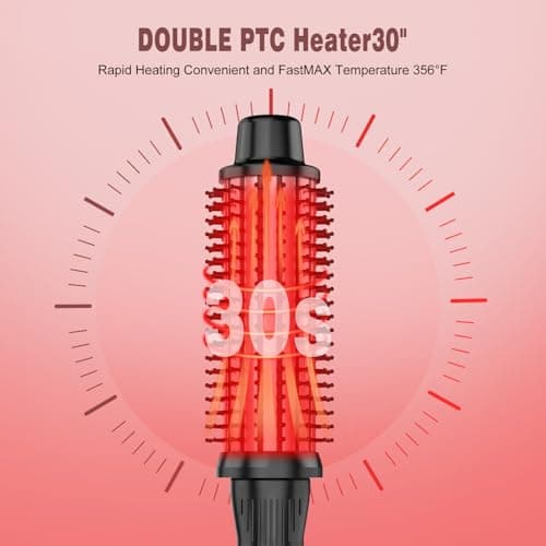 Rose Gold 1.5 Inch Heated Brush & Curling Iron for Volumizing & Styling