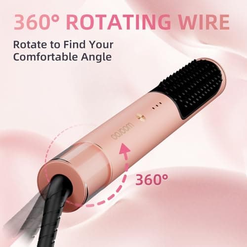 Ionic Ceramic Hair Straightener Brush, Anti-Scald Fast Heating for Women