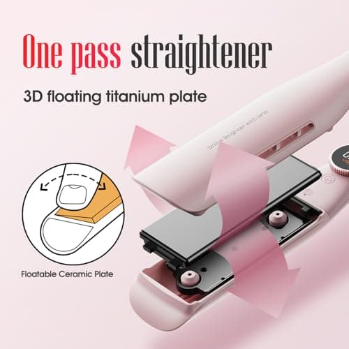 LENA H2S Professional Hair Straightener, 12 Temp Settings, LED Display