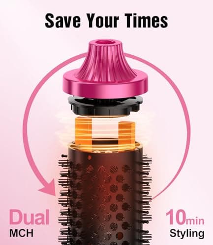 Terviiix Ionic Thermal Brush, 9 Temp Settings, 30S Heat, Voluminous & Smooth Hairstyling