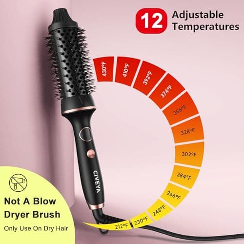 Professional 1.5" Heated Round Ionic Curling Iron with Temp Control