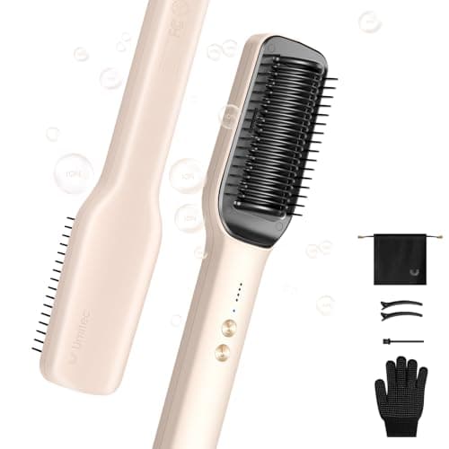 Women's Hair Straightener Brush with Negative Ion, 5 Temp Settings & Fast Heating