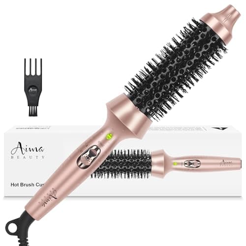 Aima Beauty Ion Hair Curling Iron Brush, 1.5"/40mm Ceramic, Pink