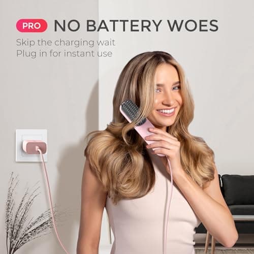TYMO Cordless Mini Ionic Hot Comb Straightener for Women