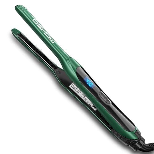 DSHOW 3/10" Mini Flat Iron for Short Hair (Black)