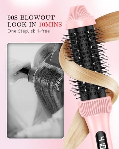 DORISILK 1.5 Inch Dual Voltage Heated Round Brush for Sleek, Shiny Hair - Blowout, Curl & Straighten - Travel-Safe
