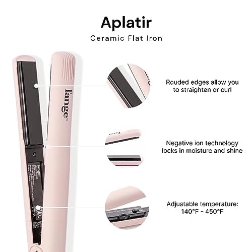 L'ANGE HAIR Ceramic Flat Iron | 1" Tourmaline-Infused Straightener | Adjustable Temp & Dual Voltage