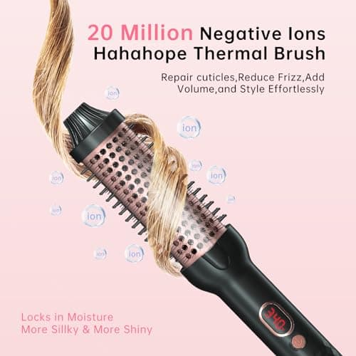 1.5 Inch Negative Ion Thermal Brush for Blowout & Curls, Fast Heating, Temp Control, Dual Voltage