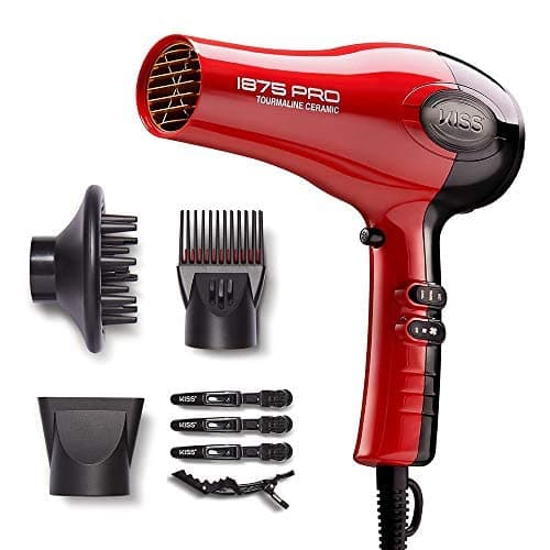 Kiss 1875 Watt Ceramic Hair Dryer with Detangler Combs
