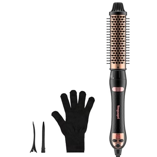 Rose Gold 1.5 Inch Detachable Ion Ceramic Thermal Hair Brush for Straightening & Curling