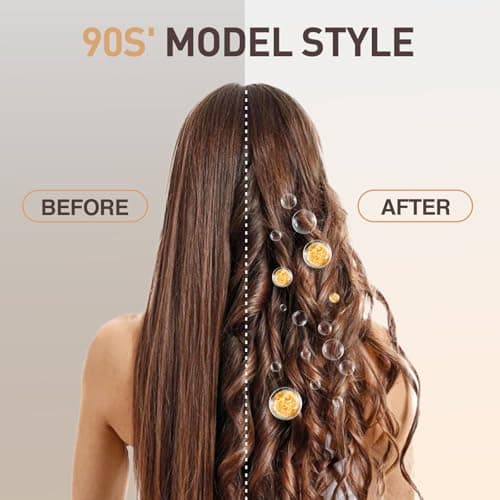 Rose Gold 1.77 Inch Thermal Round Hair Curling Iron with 2 Temp Settings