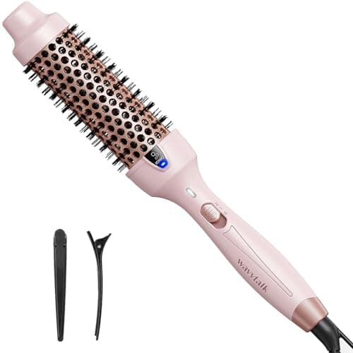 Ionic Heated Round Brush for Effortless Styling and Beautiful Curls - Dual Voltage (Purple)