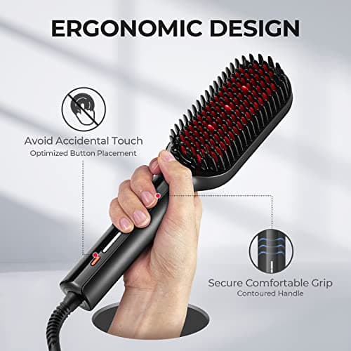 TYMO Ionic Plus Straightening Brush for Thick Curly Hair