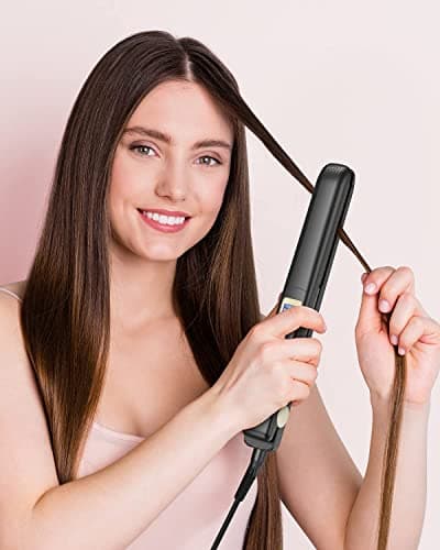 Ionic Hair Straightener Brush and Titanium Flat Iron for wavytalk