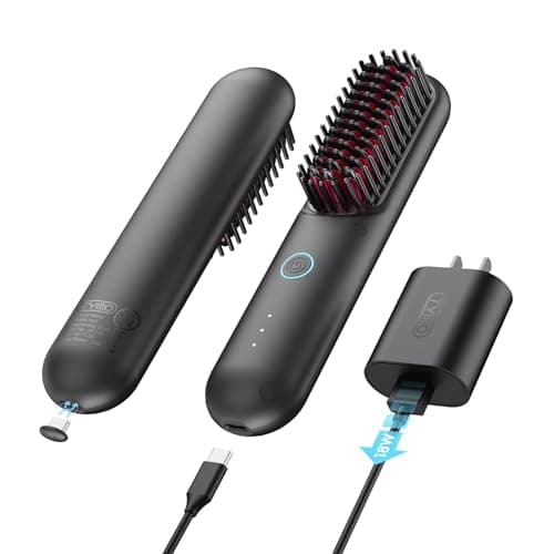 TYMO Porta Cordless Hair Straightener Brush | Mini USB Rechargeable Styling Comb