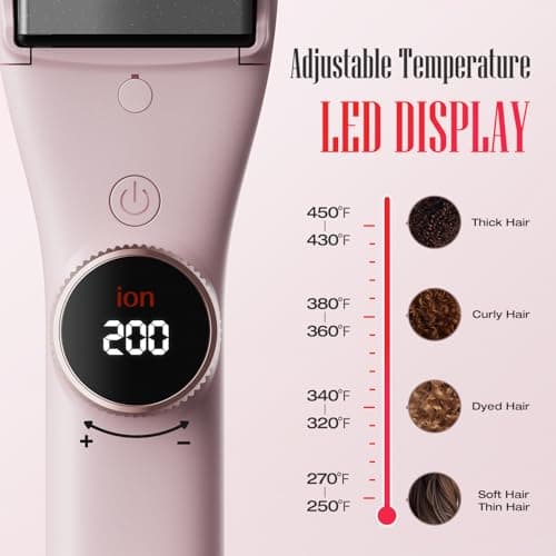 LENA H2S Professional Hair Straightener, 12 Temp Settings, LED Display