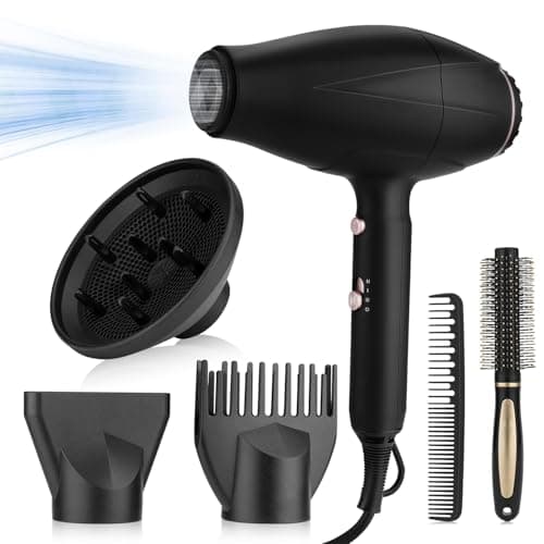 Ionic Hair Dryer for Women with Curly and Straight Hair