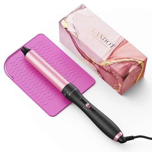 LANDOT 5-in-1 Curling Iron Set: 1.5" Thermal Brush & Ceramic Wands for Lasting Curls
