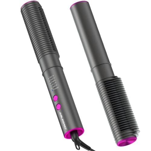 ABLEGRID Portable Hair Straightener Brush with 5 Temps and Anti Scald Support