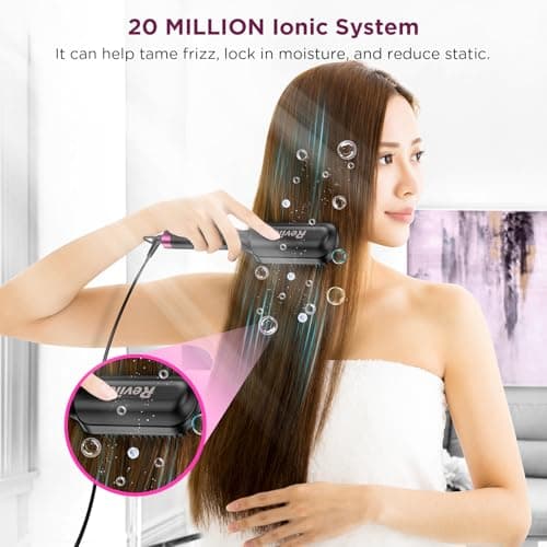 30s Fast Heating Ionic Hair Straightener Brush - Anti-Frizz, Anti-Scald, Auto Temp Lock