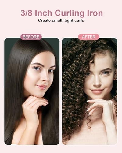 Karrong 3/8 Inch Ceramic Curling Wand, Instant Heat, 2 Temp Settings, Heat Glove Included
