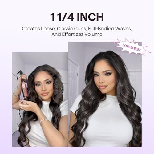 WavyTalk 3-in-1 Curling Wand Set: Multi-Curl, Flat Iron & Heated Brush, 1.25" Barrel