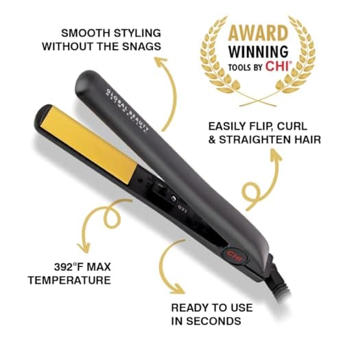 CHI Original Ceramic Flat Iron for Smooth Hairstyles, Black