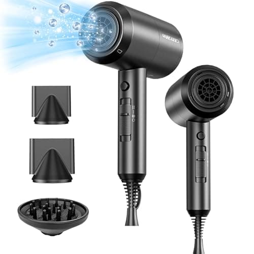 SHRATE Lightweight Ionic 1800W Hair Dryer with Diffuser - Fast & Quiet for Travel & Styling