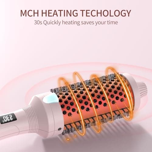 K&K 1.77 Inch Ceramic Tourmaline Ionic Heated Curling Brush Creates Volume & Curls