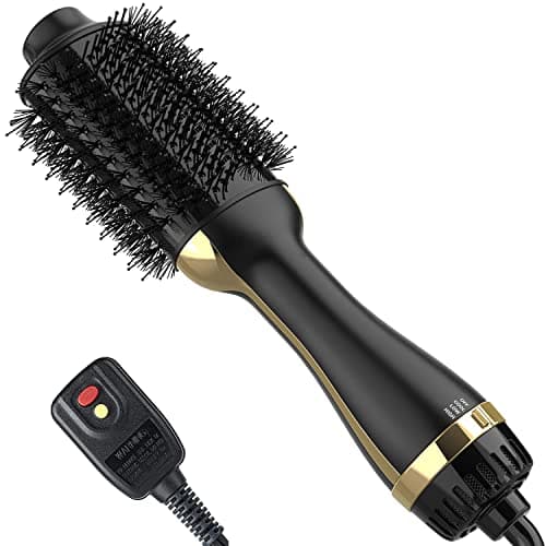 Professional Black Pink Hair Dryer Brush, 4 in 1 Styler Volumizer