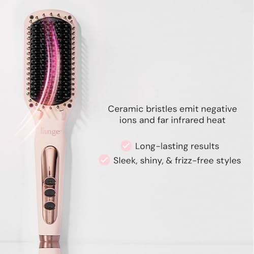 L'ANGE HAIR Vite Straightening Brush | Dual-Voltage Hot Brush for Smooth, Frizz-Free Hair