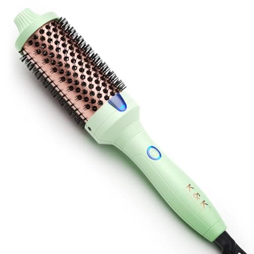 K&K Pro Thermal Brush for Effortless Curls and Smooth Hair, 1 3/4 Inch Ionic Round Comb, 30S Fast Heating