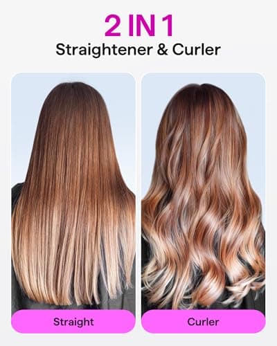 Professional 2 in 1 Titanium Flat Iron for Fast Straightening and Curling