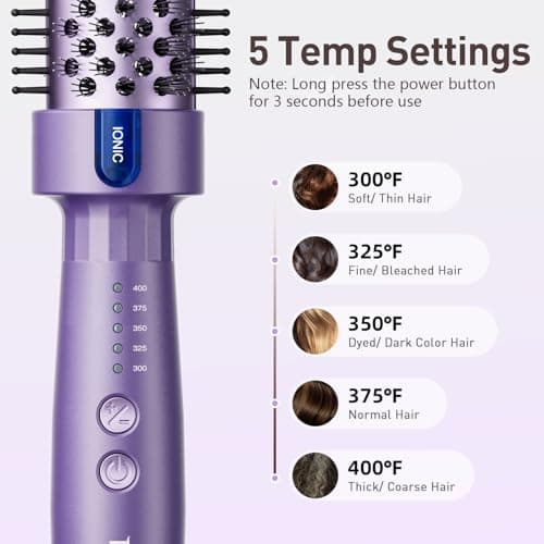 1.5 Inch Ceramic Ionic Curling Iron with 5 Temp Settings, Purple