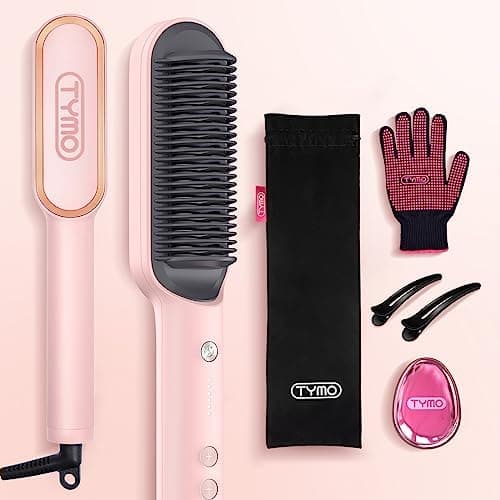 TYMO Sakura Pink Ring Hair Straightener - Fast Heating, 5 Temp Settings & Anti-Scald