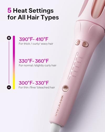 WavyTalk Dual Voltage Travel Curling Iron for Effortless Curls