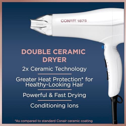 CONAIR Double Ceramic Ionic Hair Dryer with Diffuser | Amazon Exclusive