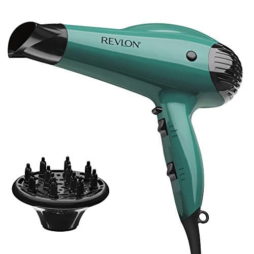 Revlon Volume Booster Hair Dryer with Ionic Tech | 1875W Lift & Body Blow Dryer with Diffuser (Green)