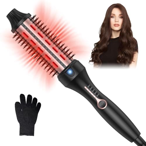 Thermal Brush for Women: 1.5" Red Light Heated Curling & Straightening