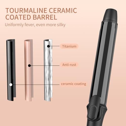 1.25 Inch Clip Curling Iron with Clipped Tourmaline Barrel up to 450°F (Black)