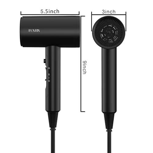 Funtin 1800w Professional Hair Dryer with Diffuser Brush for Women's Thick Curly Hair