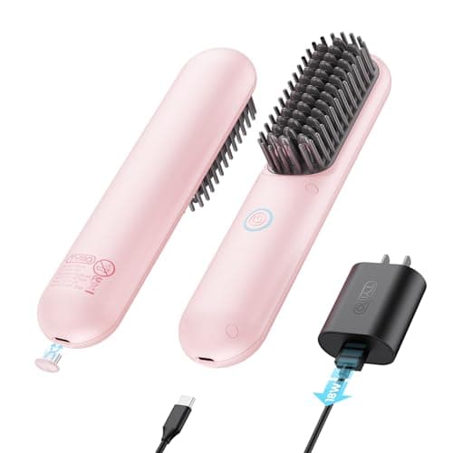 TYMO Porta Cordless Hair Straightener Brush | Mini USB Rechargeable Styling Comb