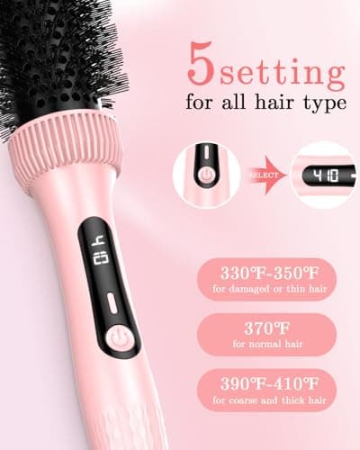 DORISILK 1.5 Inch Dual Voltage Heated Round Brush for Sleek, Shiny Hair - Blowout, Curl & Straighten - Travel-Safe