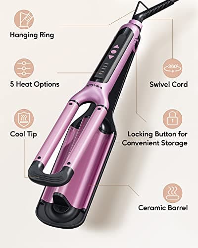 Wavytalk 1 Inch Curling Iron for Beach Waves