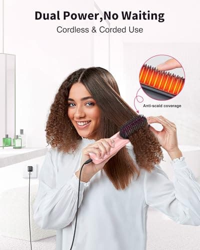 300 Million Negative Ions Cordless Hair Straightener - Fast Heating, Portable for Travel - Touch Up On-The-Go, Gift for