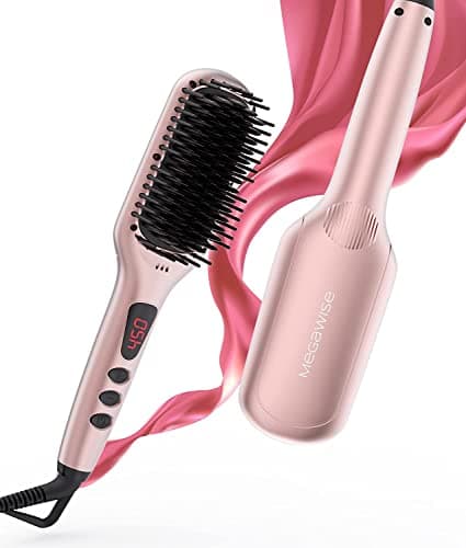 2025 MEGAWISE Ceramic Anti-Scald Dual Voltage Hair Straightener (Pink)