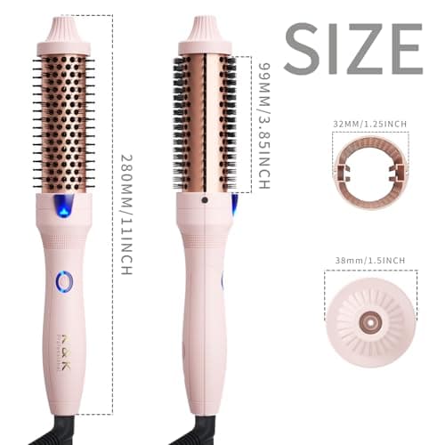 K&K 1.25 Inch Tourmaline Ionic Hot Brush for Loose & Volume Curls